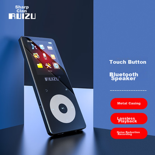 RUIZU X02 16GB MP3/MP4 музичний плеєр, відтворення без втрат якості по Bluetooth, портативний плеєр для студентів і любителів спорту, пристрій для читання електронних книг у форматі MP5, диктофон з шумозаглушенням - зображення 4