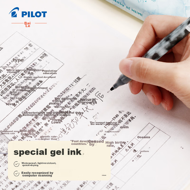 Ручка гелевая PILOT P500 0.5 мм черная, набор 12 штук - изображение 9