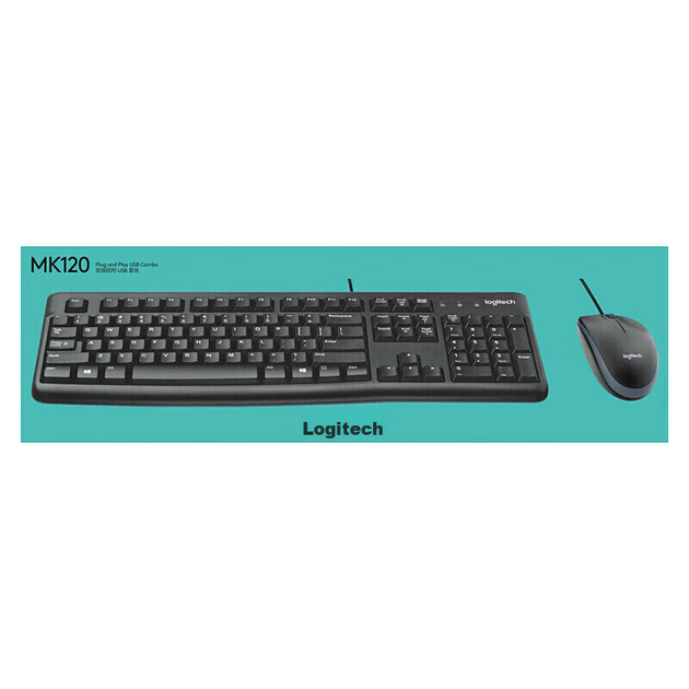 Комплект дротовий Logitech MK120 USB UA Black - зображення 10