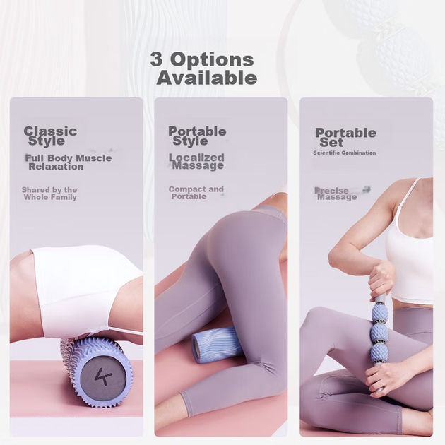 Роликовий масажер для ніг Keep Foam Roller, масажна паличка з шипами, роликова колонка для йоги для чоловіків та жінок, класичний рожево-пісочний колір - изображение 9
