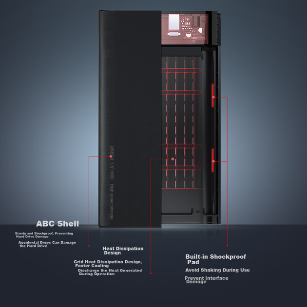 Зовнішній корпус для жорсткого диска DM, 3,5-дюймовий HD035, USB 3.0, послідовний порт SATA3, корпус для зовнішнього SSD і HDD диска для ноутбука та настільного комп'ютера. - зображення 5