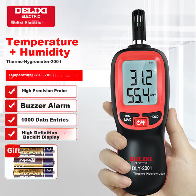 Термометр-гигрометр DELIXI ELECTRIC электронный, комнатный, высокоточный - изображение 4