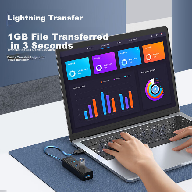 USB-концентратор UNITEK, удлинительный кабель 3 метра, док-станция расширения One-to-3.0 High-Speed, концентратор с портом питания, адаптер-конвертер для ноутбука и настольного компьютера Y-3089LBK - Фото 4 USB-концентратор UNITEK, удлинительный кабель 3 метра, док-станция расширения One-to-3.0 High-Speed, концентратор с портом питания, адаптер-конвертер для ноутбука и настольного компьютера Y-3089LBK - изображение 4