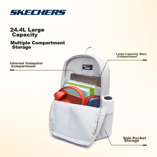 Рюкзак для ноутбука Skechers великої місткості, спортивний дорожній рюкзак для чоловіків та жінок, модель L320U196 - зображення 4