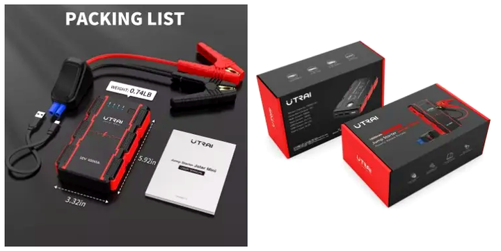 Пусковий автомобільний пристрій Jump Starter Utrai Jstar Mini 13000 мА·год 1000A з функцією заряджання - зображення 5