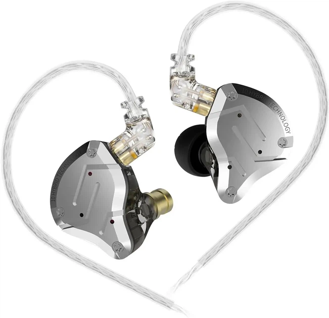 Навушники KZ ZS10 Pro Black (Hi-Res, 1DD+4BA, з мікрофоном) – Гібридні аудіофільські 10-ти драйверні навушники для Hi-Fi звучання - зображення 2