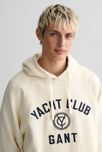 Чоловіче біле худі YACHT HOODIE RAGLAN Gant XXL 2007045 - изображение 4