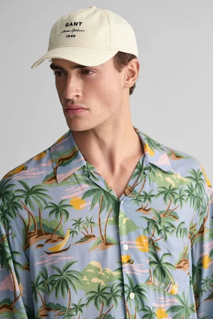 Чоловіча блакитна сорочка з візерунком REL VISCOSE HAWAII PRINT SS Gant XL 3240077 - Фото 4 Чоловіча блакитна сорочка з візерунком REL VISCOSE HAWAII PRINT SS Gant XL 3240077 - зображення 4