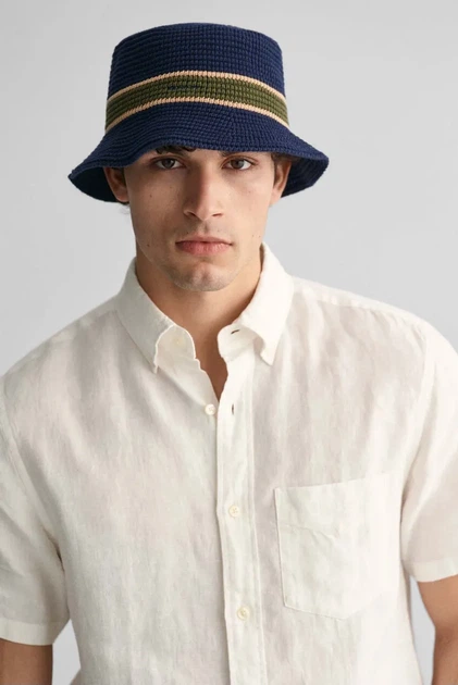 Чоловіча біла лляна сорочка REG LINEN SS Gant S 3240103 - изображение 4
