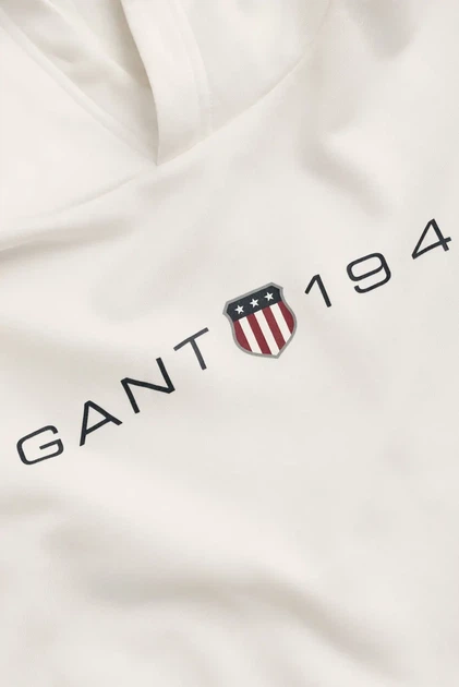Чоловіче біле худі PRINTED GRAPHIC Gant S 2003244 - изображение 6