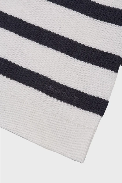 Жіноче біле поло у смужку FINE KNIT STRIPED Gant XS 4800404 - Фото 5 Жіноче біле поло у смужку FINE KNIT STRIPED Gant XS 4800404 - изображение 5