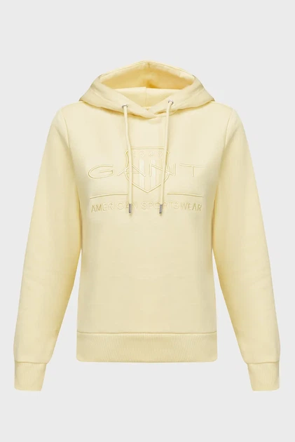 Жіноче жовте худі REG TONAL SHIELD Gant XS 4203648 - Фото 5 Жіноче жовте худі REG TONAL SHIELD Gant XS 4203648 - зображення 5