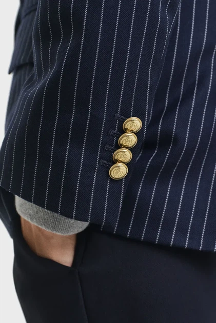 Жіночий темно-синій жакет у смужку PINSTRIPE REG CLUB Gant 34 4770334 - зображення 4