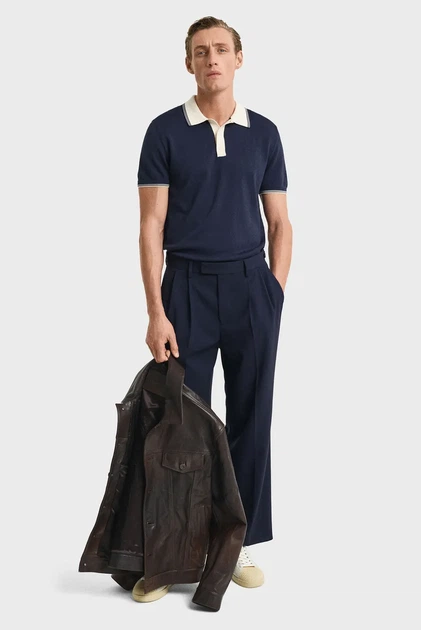 Чоловіче темно-синє поло MODAL BLEND Gant XXL 8030237 - изображение 2