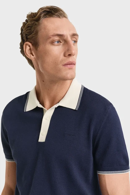 Чоловіче темно-синє поло MODAL BLEND Gant XXL 8030237 - изображение 4