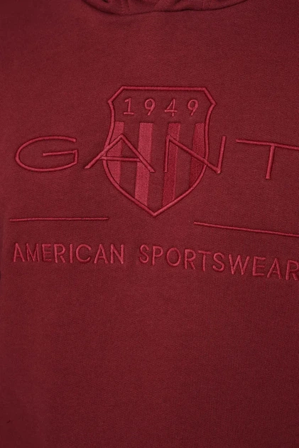 Чоловіче бордове худі TONAL ARCHIVE SHIELD Gant XXL 2037020 - изображение 6