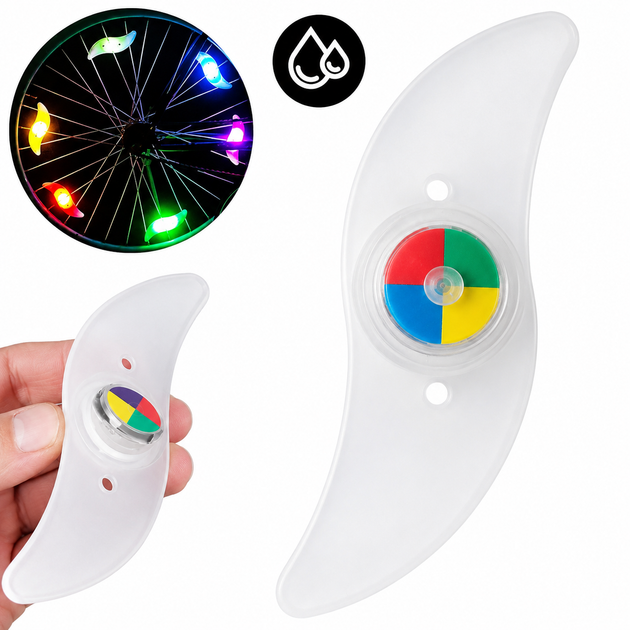 Велосипедний світлодіодний ліхтарик RGB на спиці колеса / Підсвітка коліс велосипеда - Фото 4 Велосипедний світлодіодний ліхтарик RGB на спиці колеса / Підсвітка коліс велосипеда - зображення 4
