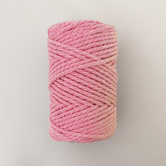 Шнур кручений YarnArt macrame rope 3мм рожевий 250г (№762) - изображение 3