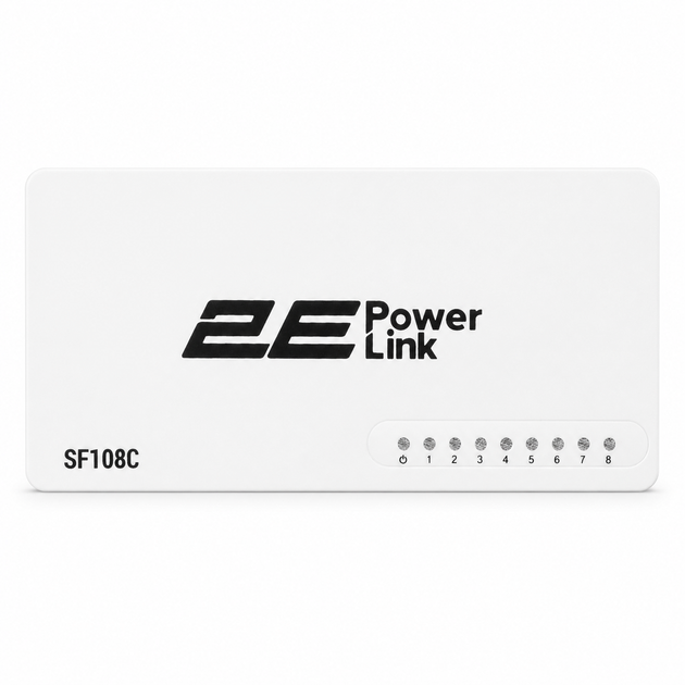 Коммутатор сетевой 2E PowerLink SF108C белый 8xFE 10/100 Мбит/с настольный (884032м) - Фото 6 Коммутатор сетевой 2E PowerLink SF108C белый 8xFE 10/100 Мбит/с настольный (884032м) - изображение 6