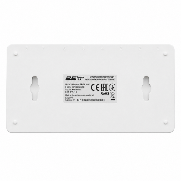 Коммутатор сетевой 2E PowerLink SF108C белый 8xFE 10/100 Мбит/с настольный (884032м) - Фото 7 Коммутатор сетевой 2E PowerLink SF108C белый 8xFE 10/100 Мбит/с настольный (884032м) - изображение 7