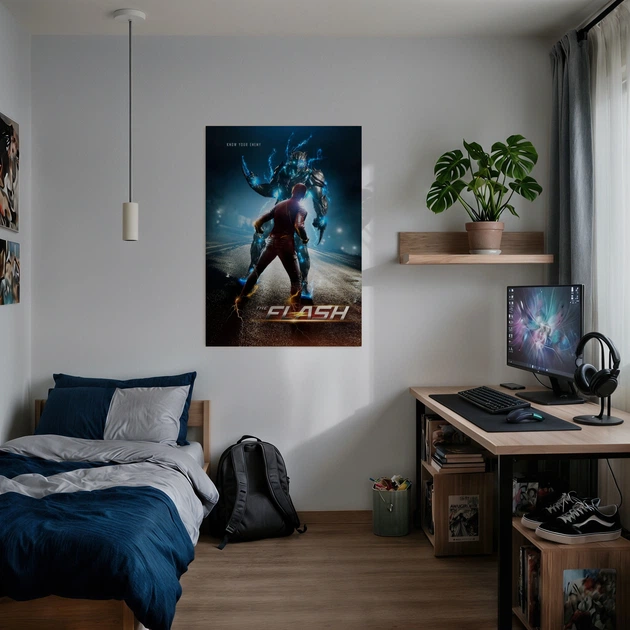 Постер Флэш и Савитар, Flash, Savitar, супергерои, спидстеры, A1 85×60 см (id5457) - изображение 2
