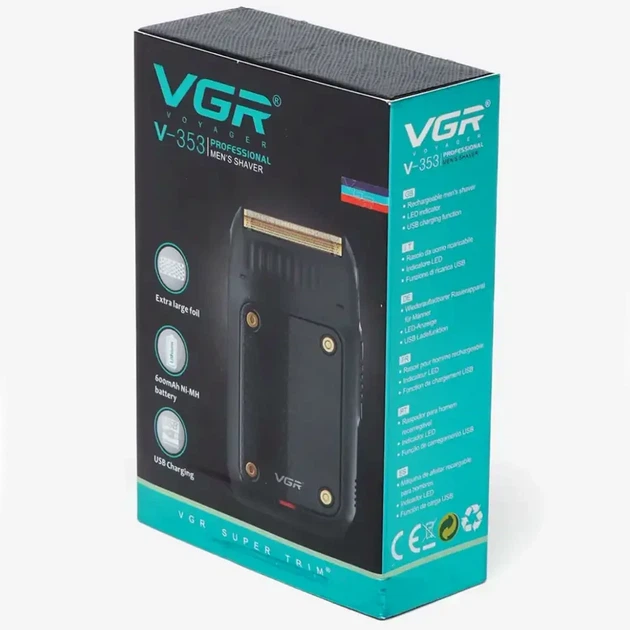 Электробритва сеточная VGR V-353 2 головки USB 5V 100г 7x4x10 см зеленая для бритья и тримминга - изображение 10