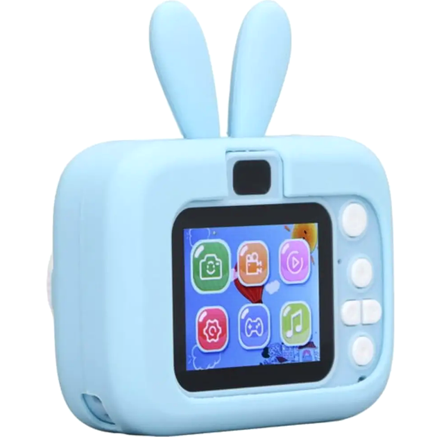 Детский цифровой фотоаппарат 20МП 4-кратный зум автофокусировка X900 Rabbit Голубой - Фото 4 Детский цифровой фотоаппарат 20МП 4-кратный зум автофокусировка X900 Rabbit Голубой - изображение 4