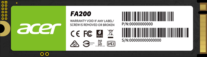 SSD M.2 Накопичувач Acer FA200 1TB (BL.9BWWA.124) - Фото 1 SSD M.2 Накопичувач Acer FA200 1TB (BL.9BWWA.124) - изображение 1