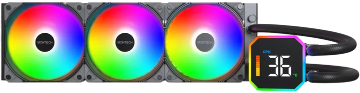 Водяное охлаждение Montech HyperFlow Digital 360 ARGB Black (HYPERFLOW DIGITAL 360(B)) - изображение 2