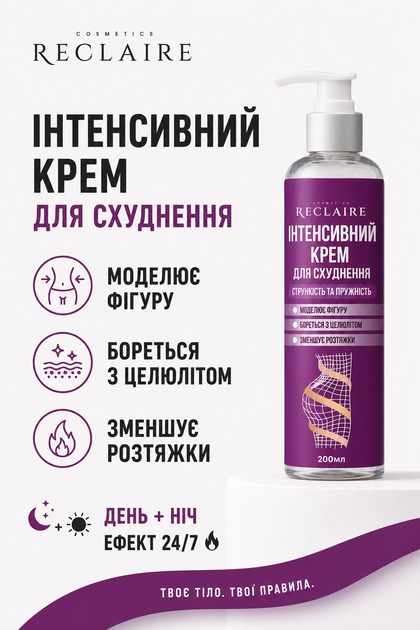 Антицелюлітний комплекс День + Ніч — мінус сантиметри на стегнах і боках Reclaire - зображення 3