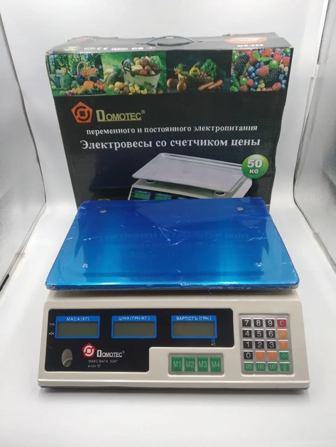 Весы торговые Domotec для магазина рынка и выездной торговли до 50 кг с автономной работой - изображение 2