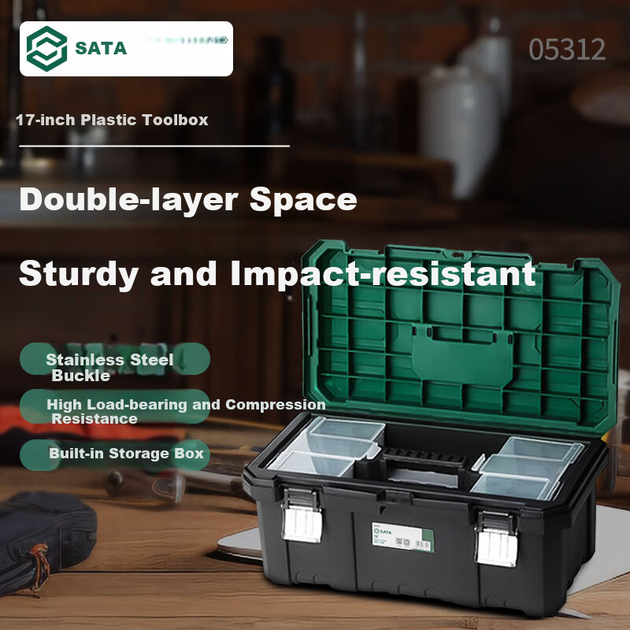 Ящик для інструментів SATA 17" пластиковий побутовий 05312 - зображення 4