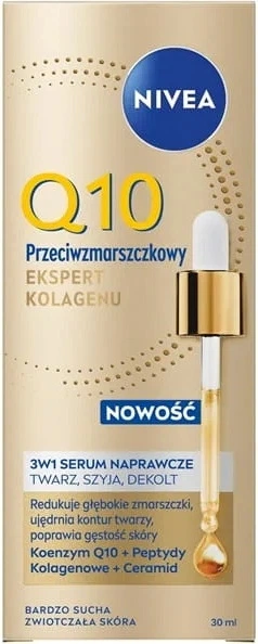 Serum do twarzy Nivea Q10 Ekspert Kolagenu przeciwzmarszczkowe 30 ml (5900017105543) - Zdjęcie 1 Serum do twarzy Nivea Q10 Ekspert Kolagenu przeciwzmarszczkowe 30 ml (5900017105543) - obraz 1