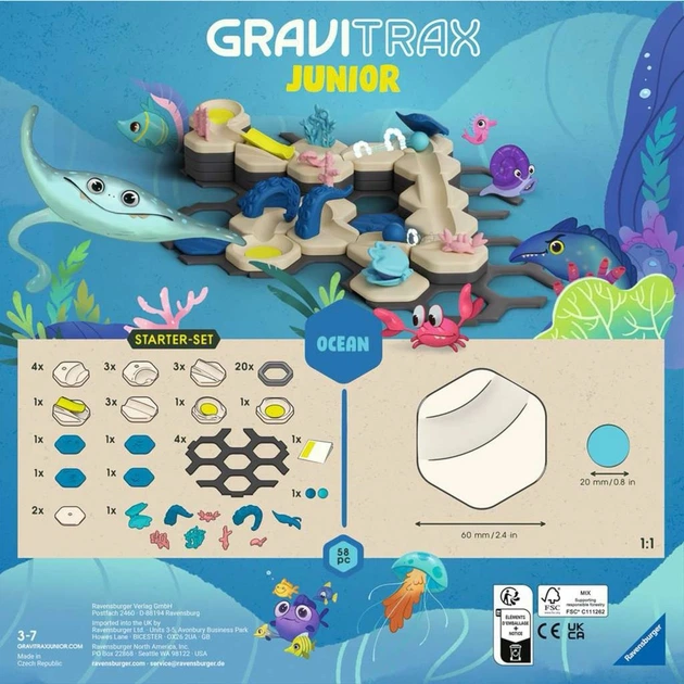Стартовий набір інтерактивного трек-конструктора Ravensburger GraviTrax Junior: Starter-Set S Ocean (100114481) (4005556245840) - Фото 3 Стартовий набір інтерактивного трек-конструктора Ravensburger GraviTrax Junior: Starter-Set S Ocean (100114481) (4005556245840) - зображення 3