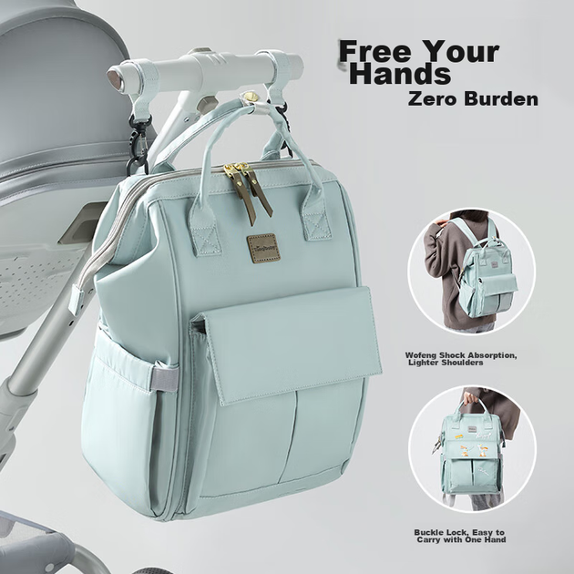 Сумка Taoqibaby Mommy Bag, необхідне для дитячих прогулянок, рюкзак для годування, багатофункціональна сумка великої місткості, брудостійка сумка для мами, сумка для вагітних - изображение 5