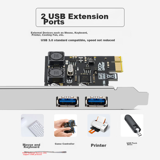 Плата EB-LINK PCIE расширения USB 3.0 2 порта внутренняя для ПК - изображение 5