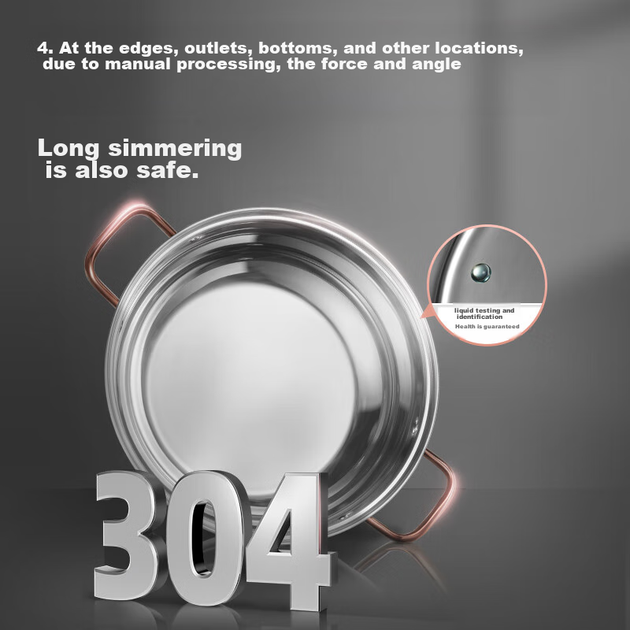 Кастрюля-горшок COOKER KING, с композитным дном из нержавеющей стали 304, цвет «розовое золото», диаметр 30 см. - Фото 3 Кастрюля-горшок COOKER KING, с композитным дном из нержавеющей стали 304, цвет «розовое золото», диаметр 30 см. - изображение 3