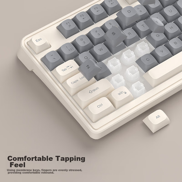Комплект проводной MageGee GK980 USB Beige Grey - изображение 8
