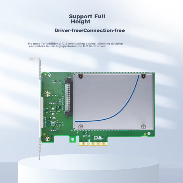 Плата розширення EB-LINK PCIe 4.0 X4 на U.2, однопортовий адаптер SSD NVMe U.2, інтерфейс SFF-8639, без драйверів, автономне живлення - изображение 7