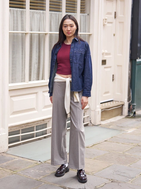 Рубашка джинсовая женская UNIQLO 827243775 M Синяя (1159862317) - изображение 15