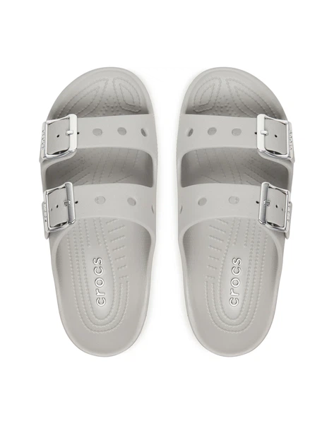 Жіночі шльопанці для пляжу Crocs Saturday Metallic Buckle Sandal W 213316 Cірі W7/37-38/23-23.5см - Фото 4 Жіночі шльопанці для пляжу Crocs Saturday Metallic Buckle Sandal W 213316 Cірі W7/37-38/23-23.5см - зображення 4