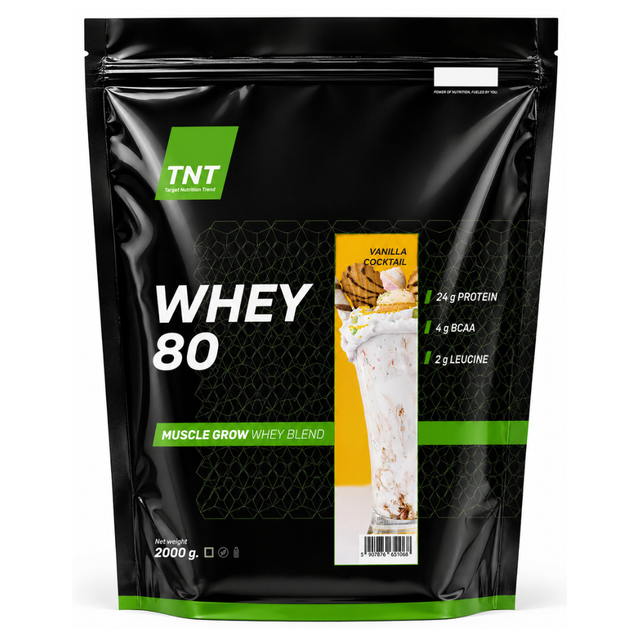 Сывороточный протеин для роста мышц TNT Nutrition Whey 80 Muscle Grow 2 кг Ванильный коктейль - Фото 1 Сывороточный протеин для роста мышц TNT Nutrition Whey 80 Muscle Grow 2 кг Ванильный коктейль - изображение 1