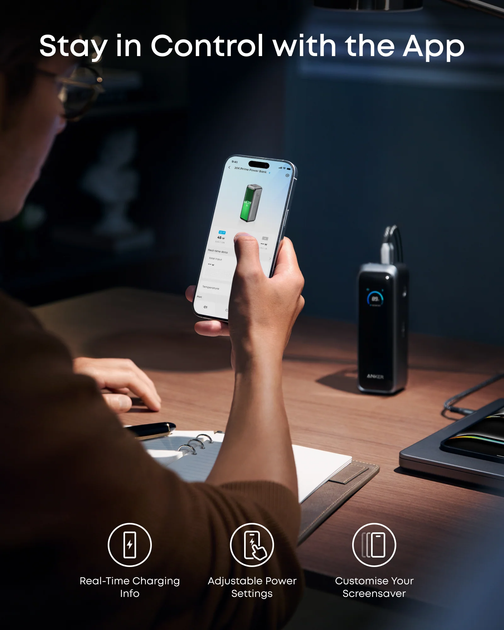 Портативний зарядний пристрій Anker Prime - 20000 mAh 220W PD Black (7263065) - Фото 6 Портативний зарядний пристрій Anker Prime - 20000 mAh 220W PD Black (7263065) - зображення 6
