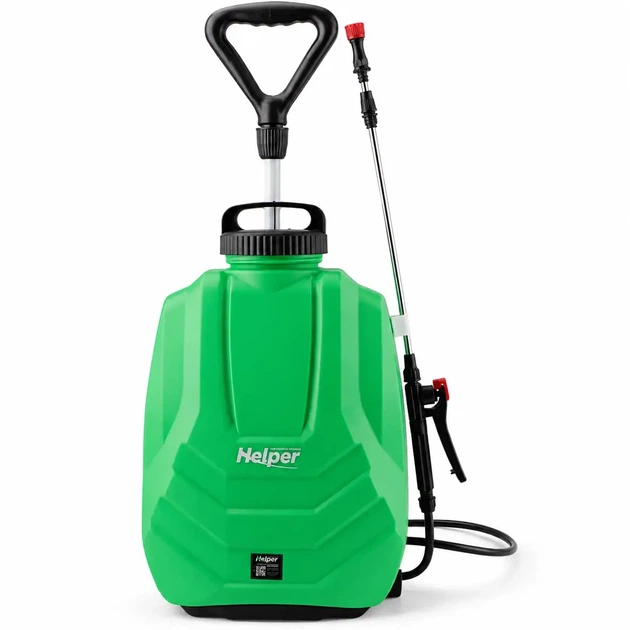 Аккумуляторный опрыскиватель на колесах 8 Ач 16 л Helper HP - 1167 аккумуляторный распылитель с телескопической трубкой для сада опрыскиватель передвижной на тележке для обработки растений - изображение 2