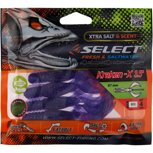 Силикон Select Kraken-X 3.5" #800 (4 шт/уп) - изображение 2