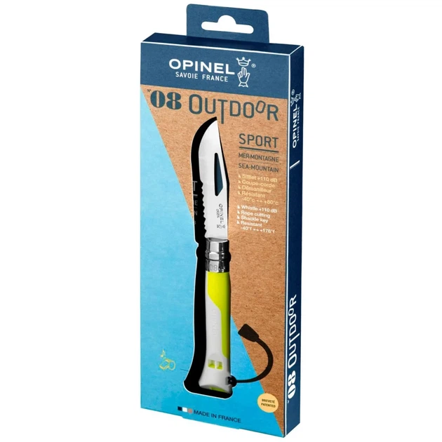 Ніж Opinel №8 Outdoor Fluo White Yellow - зображення 2