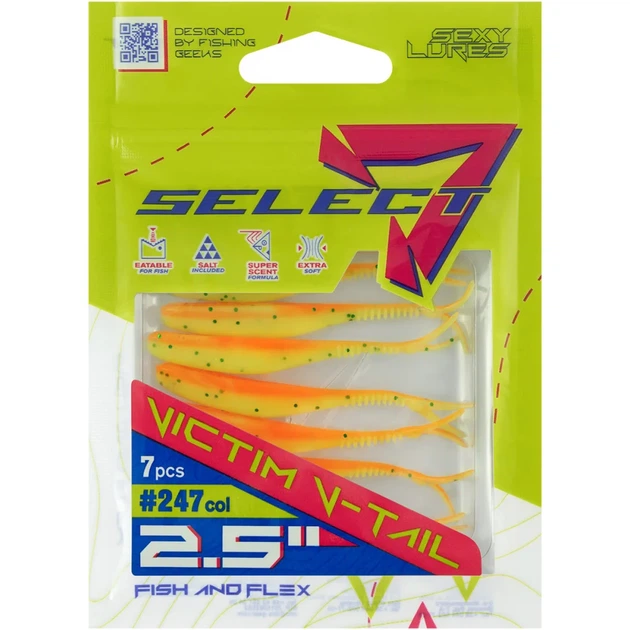 Силикон Select Victim V-Tail 2.5" #247 FE (7 шт/уп) - изображение 2