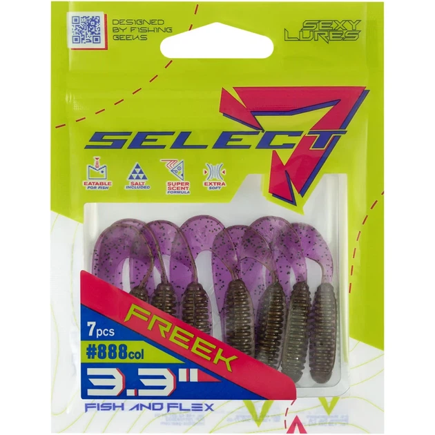 Силікон Select Freek 3.3" #888 FE (7 шт/уп) - Фото 2 Силікон Select Freek 3.3" #888 FE (7 шт/уп) - зображення 2