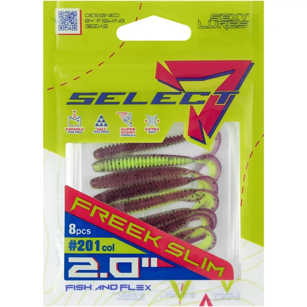 Силікон Select Freek Slim 2" #201 FE (8 шт/уп) - Фото 2 Силікон Select Freek Slim 2" #201 FE (8 шт/уп) - зображення 2