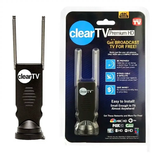 Цифровая ТВ антенна Clear TV Premium HD 80г 50км для комнатного приема сигнала DVB-T/T2 черная - Фото 1 Цифровая ТВ антенна Clear TV Premium HD 80г 50км для комнатного приема сигнала DVB-T/T2 черная - зображення 1